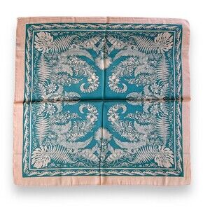 Pink Edges Blue Green Square Scarf 27” X 27” Women Scarve Unisex Paisley